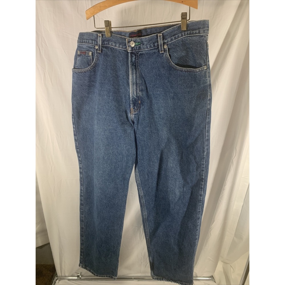 Vintage Tommy Hilfiger Jeans BAGGY Medium Wash Y2K 38x30‎ HIP HOP
